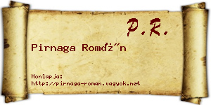 Pirnaga Román névjegykártya